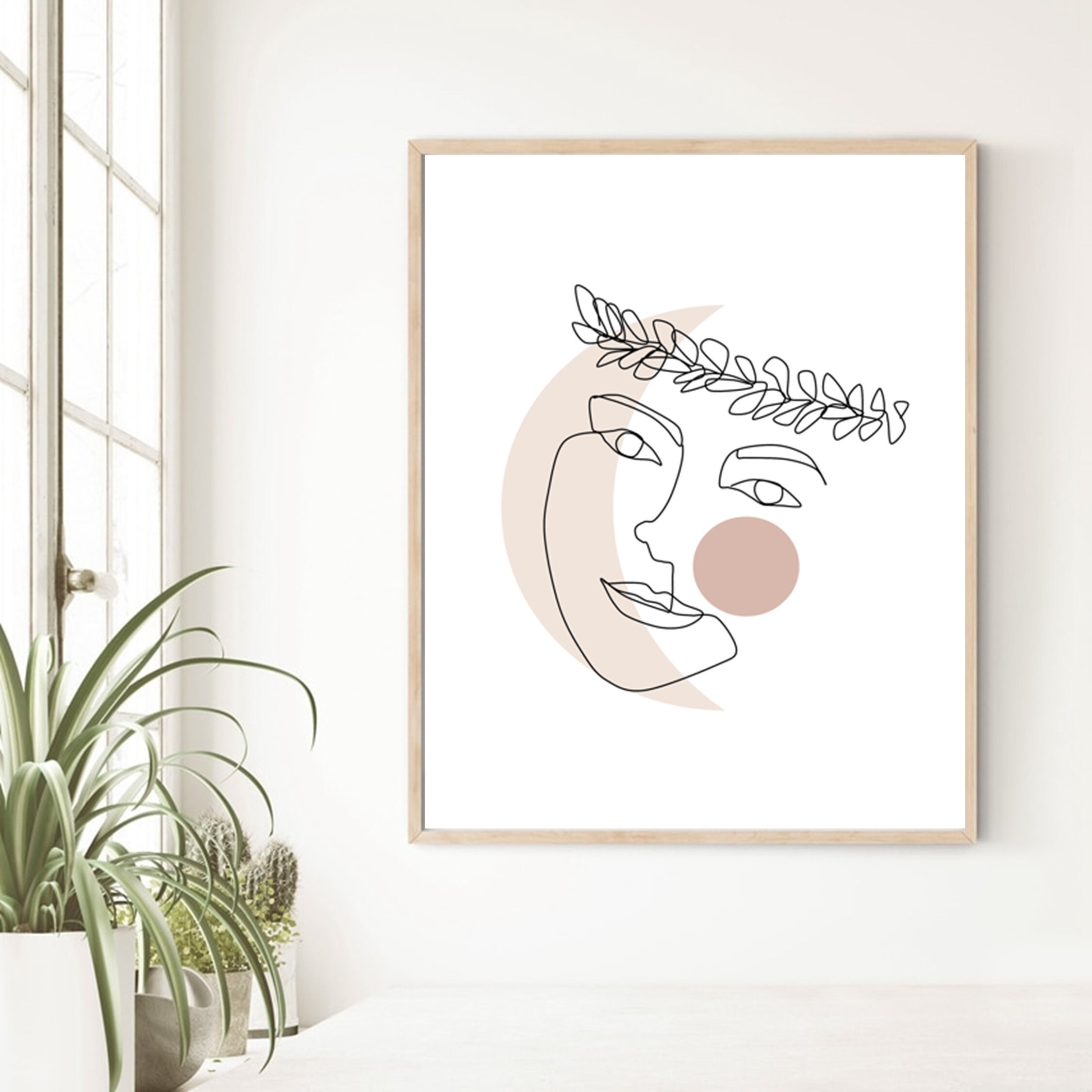 Minimal Woman Face Line Drawing Boho Sun And Moon Printable Etsy Minimal Woman Face Line Drawing Boho Sun And Moon Printable Etsy