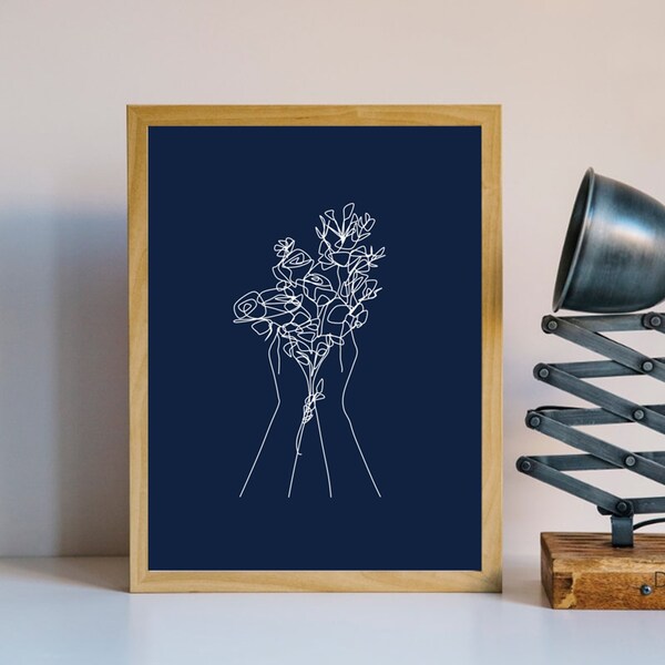 Navy Blue Flowers - Etsy