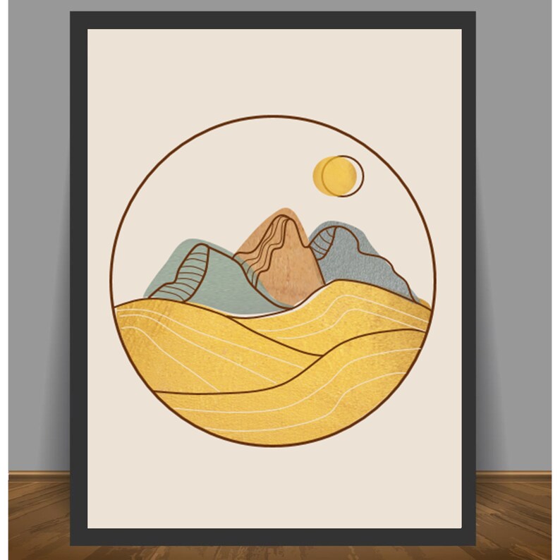 Bohemian Wall Decor Set of 4 Printable Posters Abstract