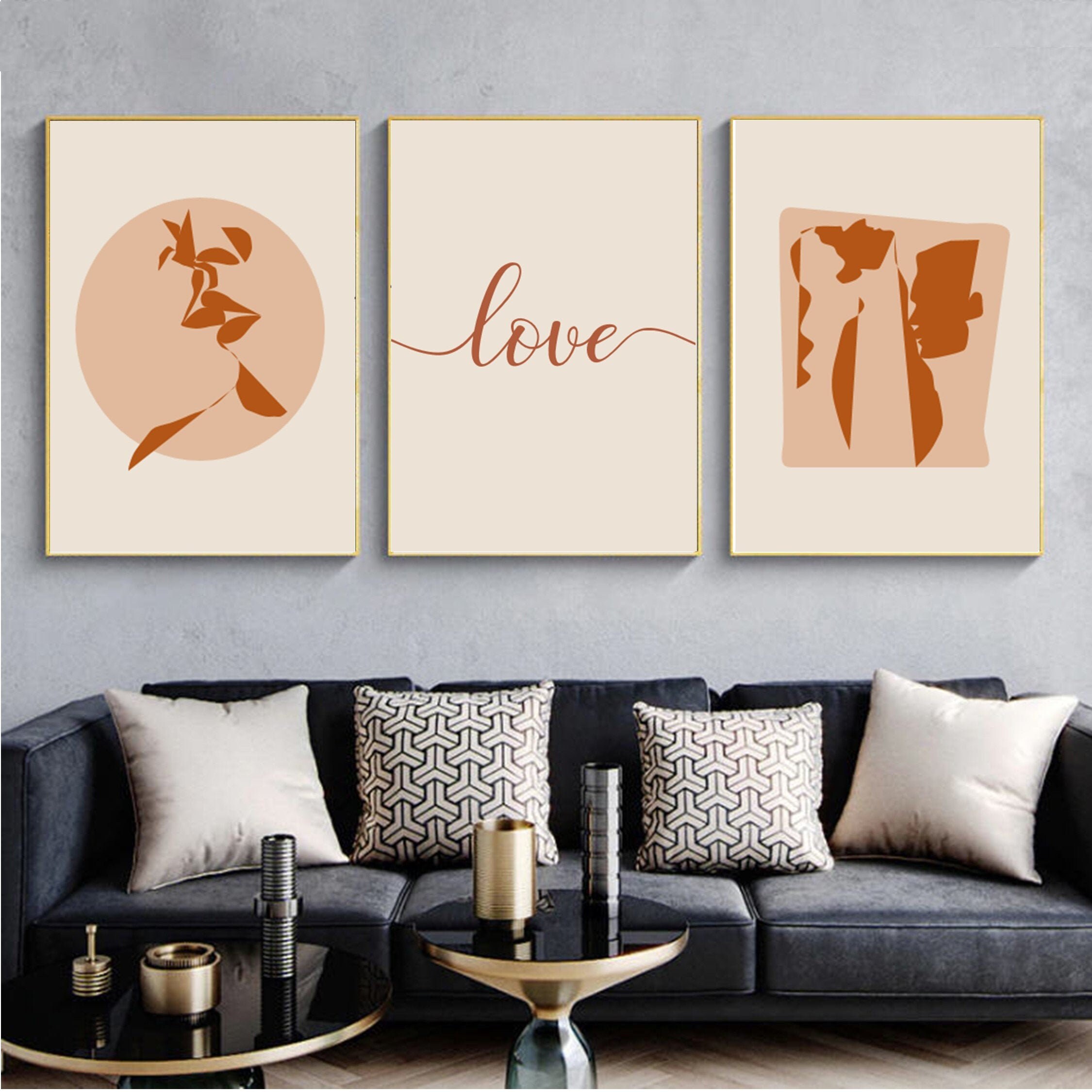 Romantic Love Wall Art Set of 3 Prints Intimate Art Minimalist Etsy