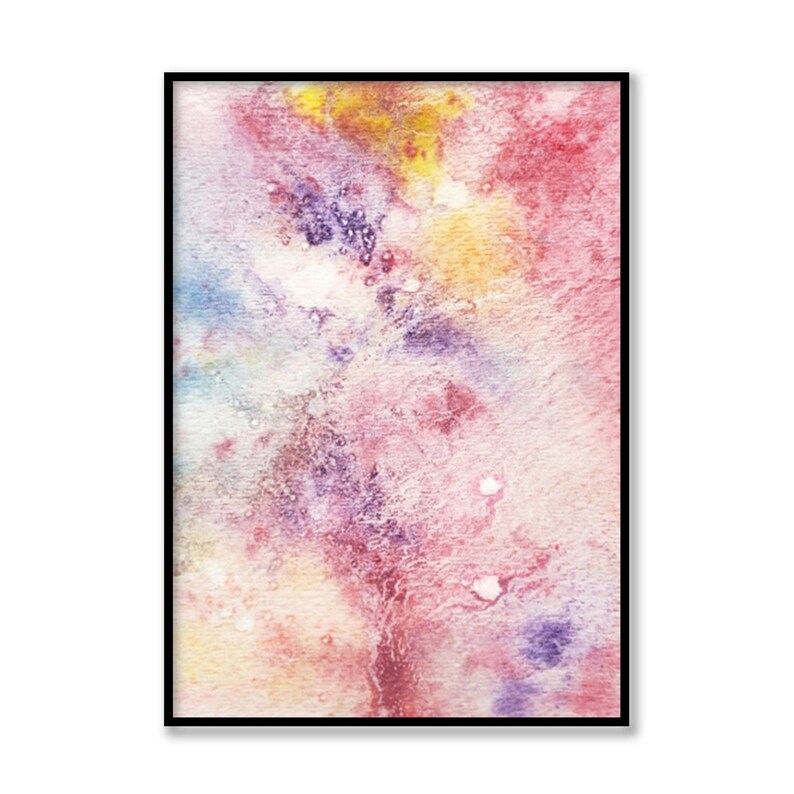 Abstract Watercolor Drawing Print Colorful Wall Decor Large Living Room Art Printable Poster Modern Bedroom Horizontal Print Digital Artwork
