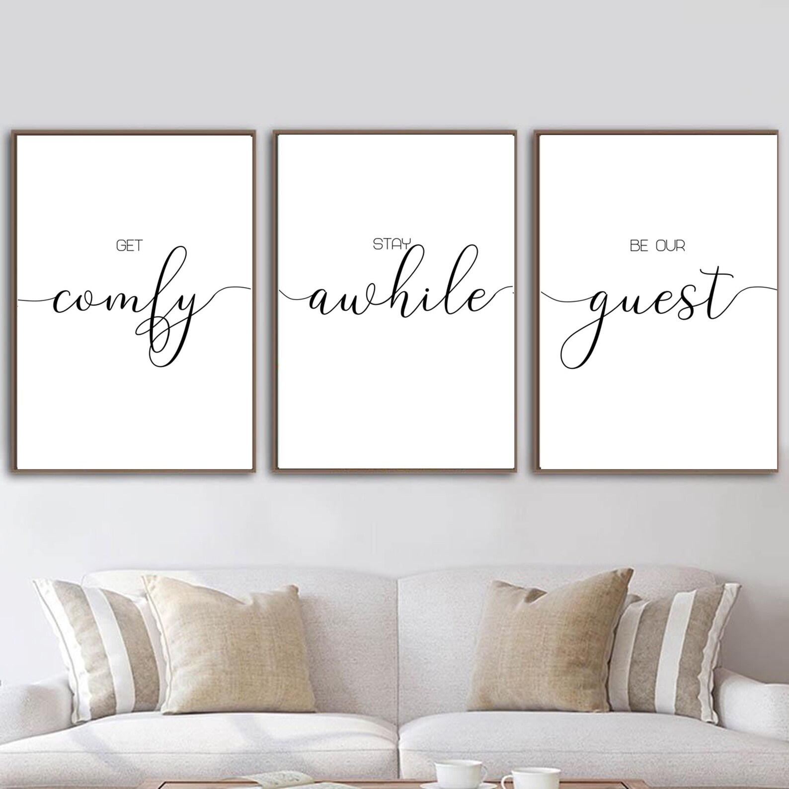 Be Our Guest Set of 3 Prints Guest Room Decor Black and White Etsy