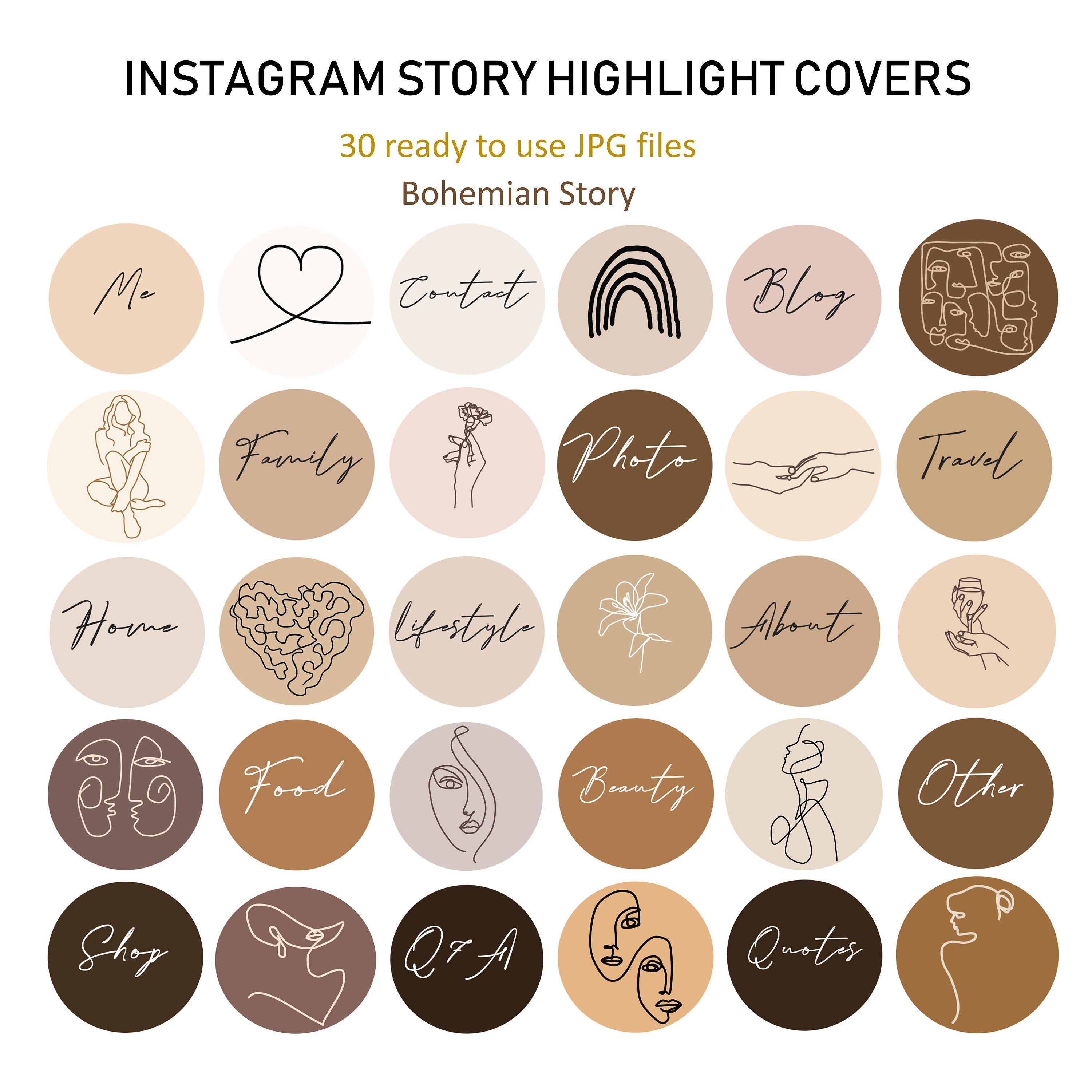 30 Instagram Story Highlight Icons Abstract Boho Line Art Social Media  Icons Instagram Icons Text Minimalist Instagram Highlight Covers -   Norway