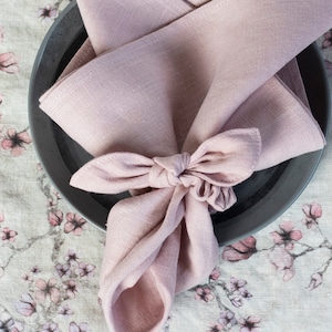 Anelli per tovaglioli, set di portatoni di lino rosa o bianco rosa arrossire