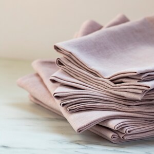 Pastel pink napkins, linen napkins, linen napkins set, wedding cocktail napkins, cloth napkins set, unpaper napkins, cloth napkins bulk image 5