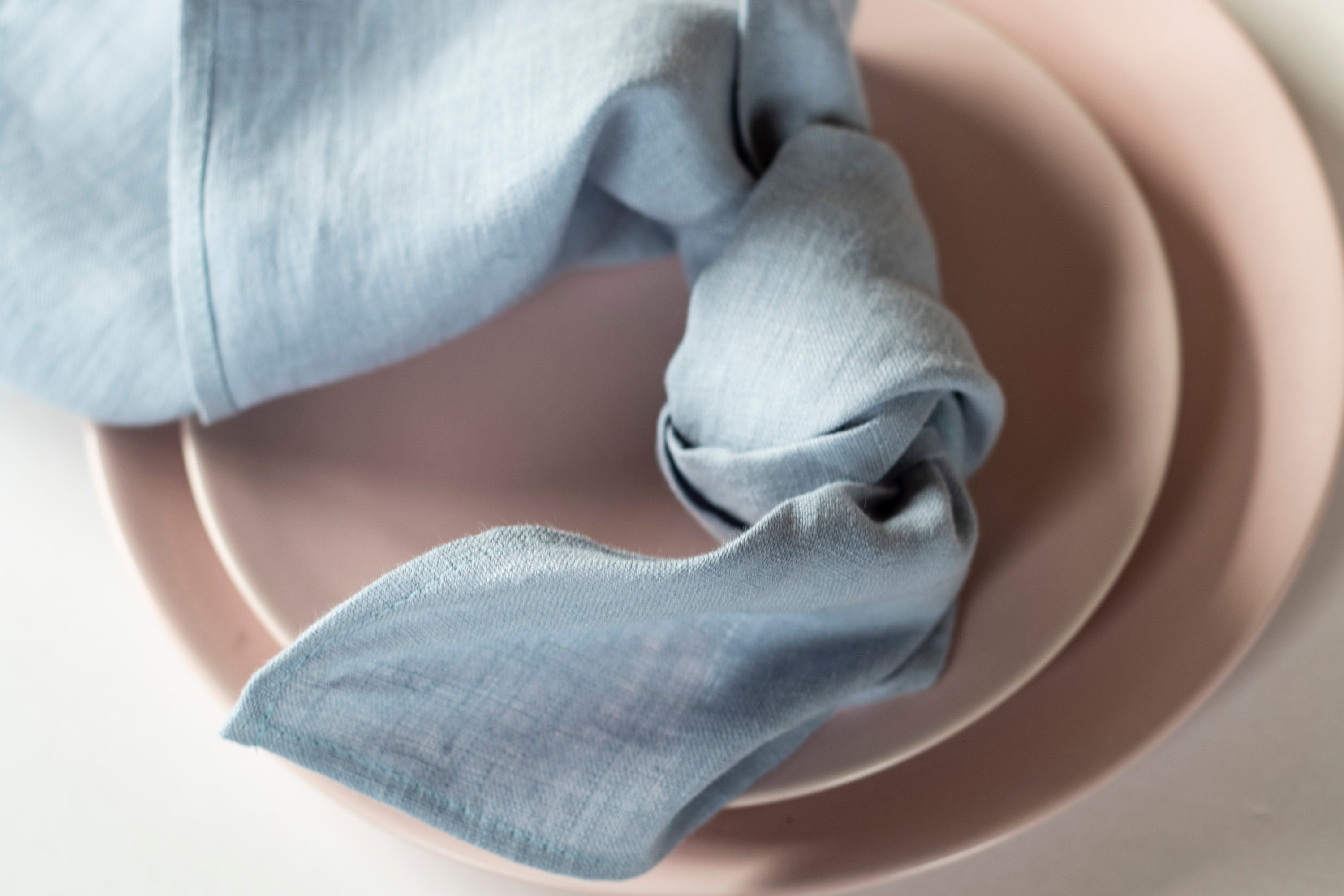 Blue Cloth Napkins Bulk Pale Blue Linen Napkins Linen Napkins Etsy