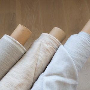 Natural linen fabric by the yard, pure 100% linen, washed linen for clothes, gray linen, beige linen, more colors available