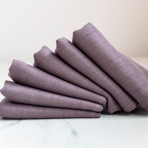 Piccoli tovaglioli viola chiaro 12x12'' Tovaglioli in tessuto di lino per la decorazione del tavolo da pranzo Tovaglioli in tessuto alla rinfusa Zero sprechi Molti colori disponibili