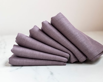 Small light purple napkins 12x12'' size Linen cloth napkins for dinning table decor Cloth napkins bulk Zero waste Many colors available