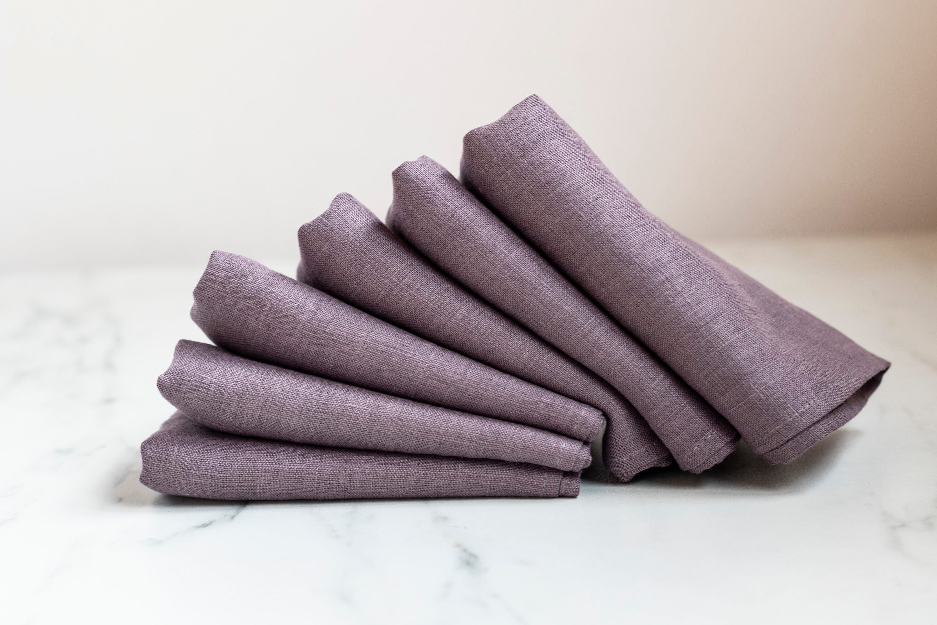 Linen Purple Napkins, Cloth Napkins Bulk in Many Colours, Softened Table  Napkins 