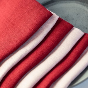 Blush pink and burgundy napkins, cloth napkins bulk, linen napkins set, wedding cocktail napkins, small cloth napkins set 12x12 size image 6