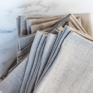 Gray napkins Natural linen cloth napkins bulk Wedding napkins for table decor Napkins bulk Large unpaper napkins Embroider napkin available image 5