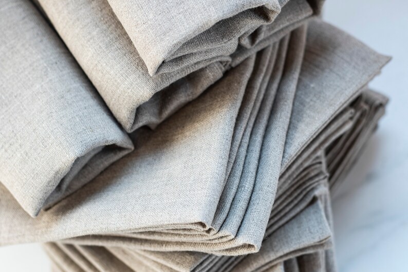 Gray napkins Natural linen cloth napkins bulk Wedding napkins for table decor Napkins bulk Large unpaper napkins Embroider napkin available image 8