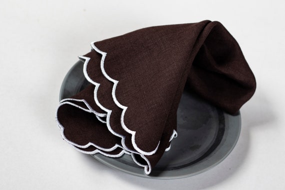 CHOCOLATE BROWN PLAIN POLYESTER NAPKINS 1-100  FABRIC LINEN WEDDING PARTY NEW UK 