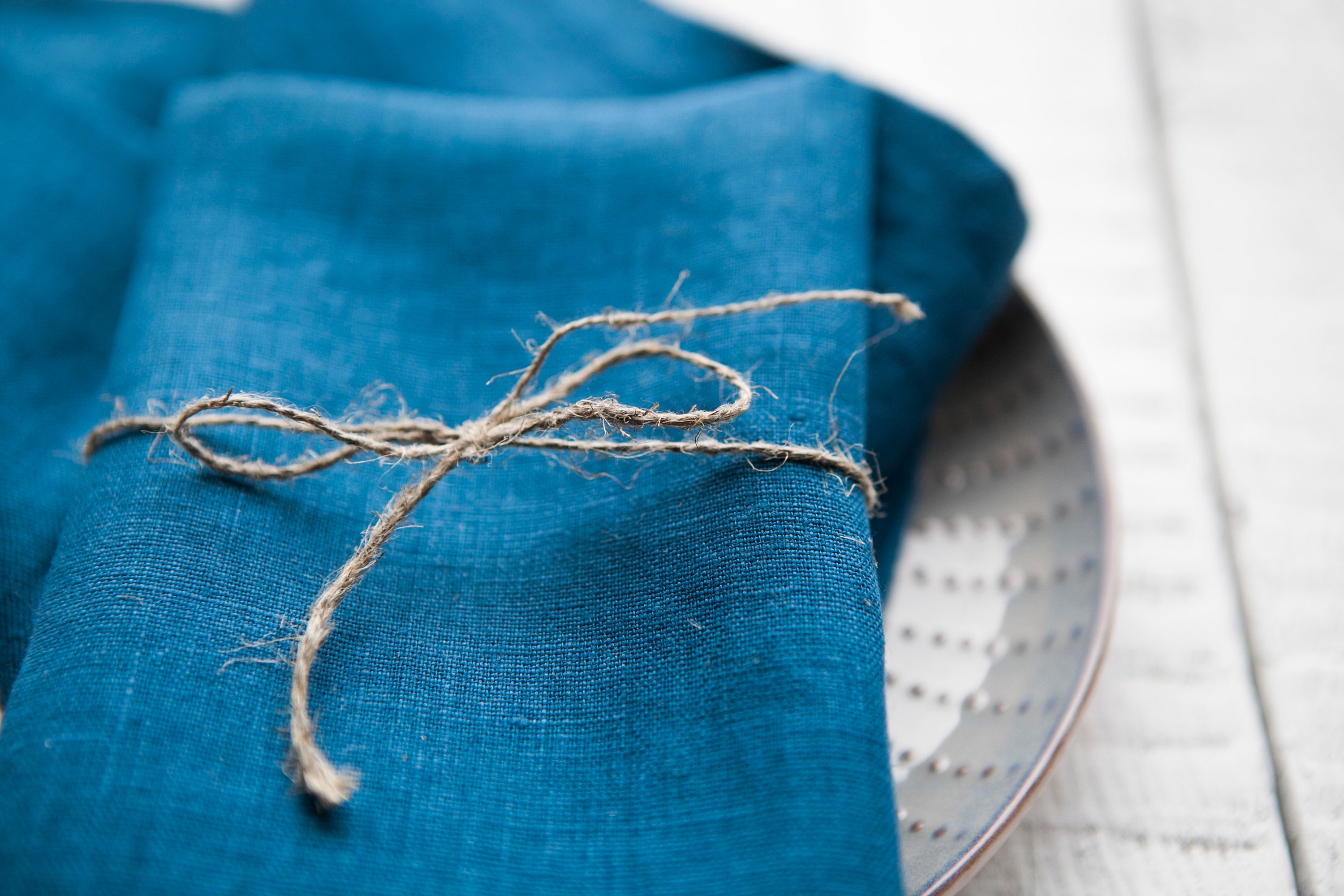 Teal Blue Linen Napkins Set Wedding Cocktail Napkins Cloth Etsy