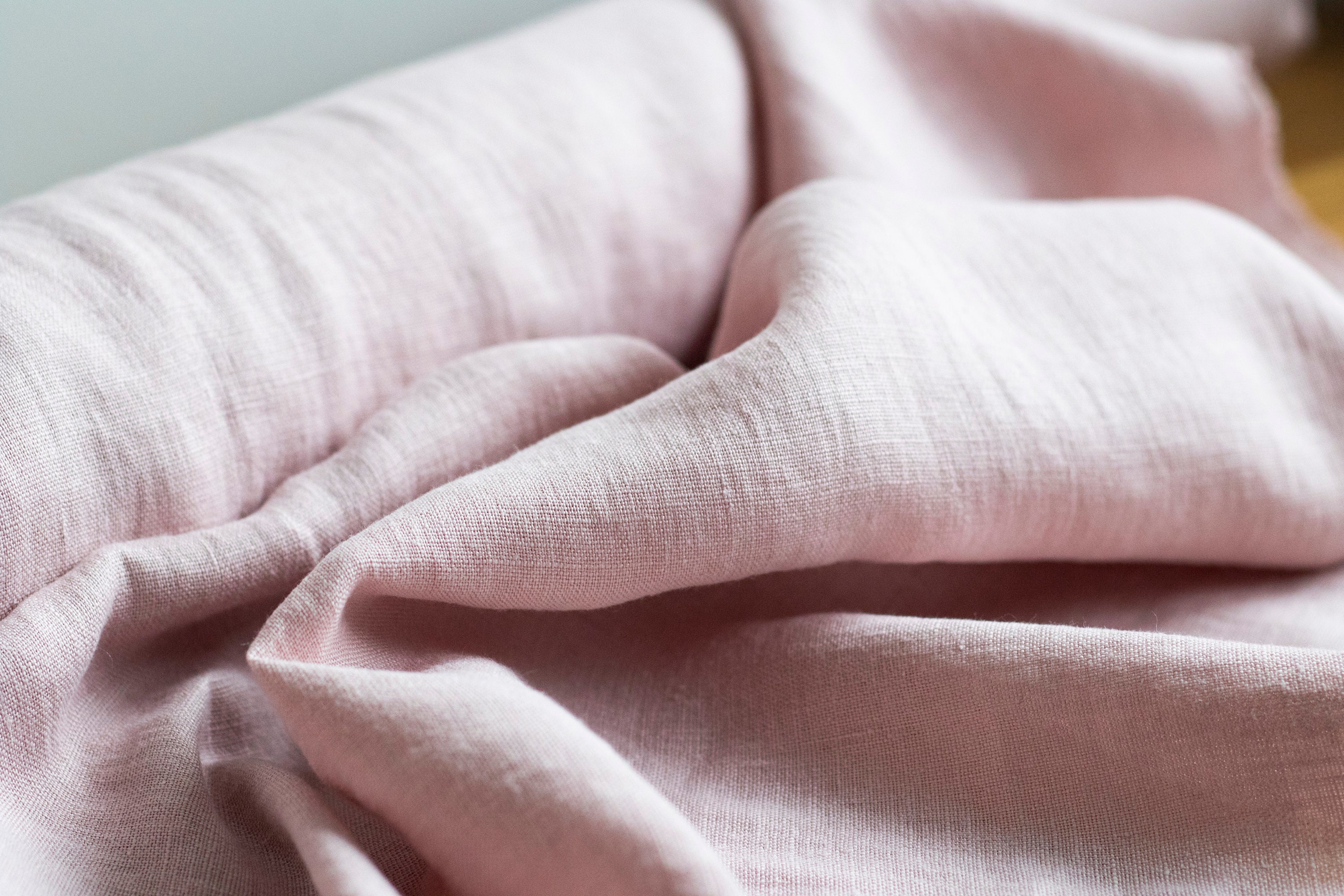 Blush Pink Linen Fabric by the Yard Pure 100 Linen Washed Etsy