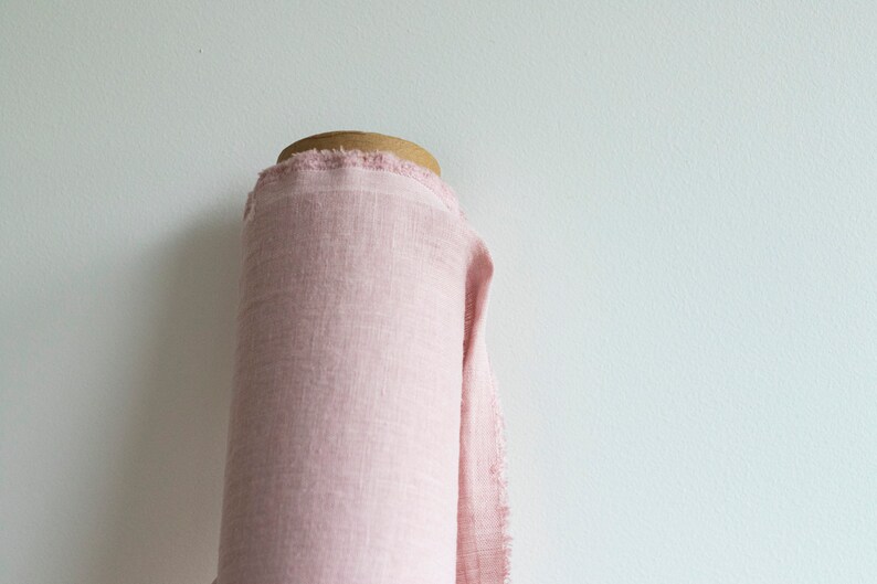 Blush Pink Linen Fabric by the Yard Pure 100 Linen Washed Etsy