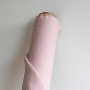 Blush pink linen fabric by the yard, pure 100% linen, washed linen for clothes, more colors available