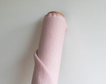 Blush pink linen fabric by the yard, pure 100% linen, washed linen for clothes, more colors available