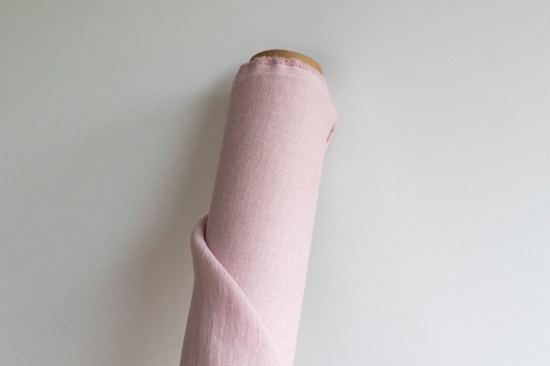Blush Pink Linen Fabric by the Yard Pure 100 Linen Washed Etsy