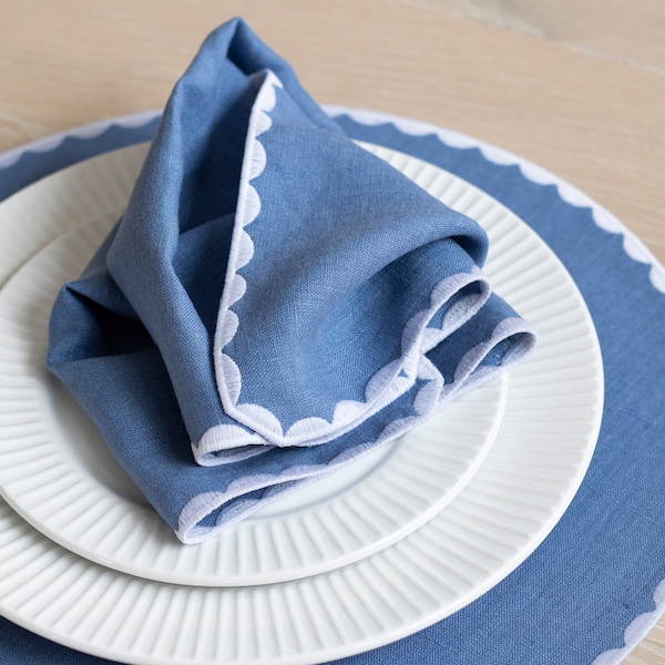 Blue and White Placemats Etsy