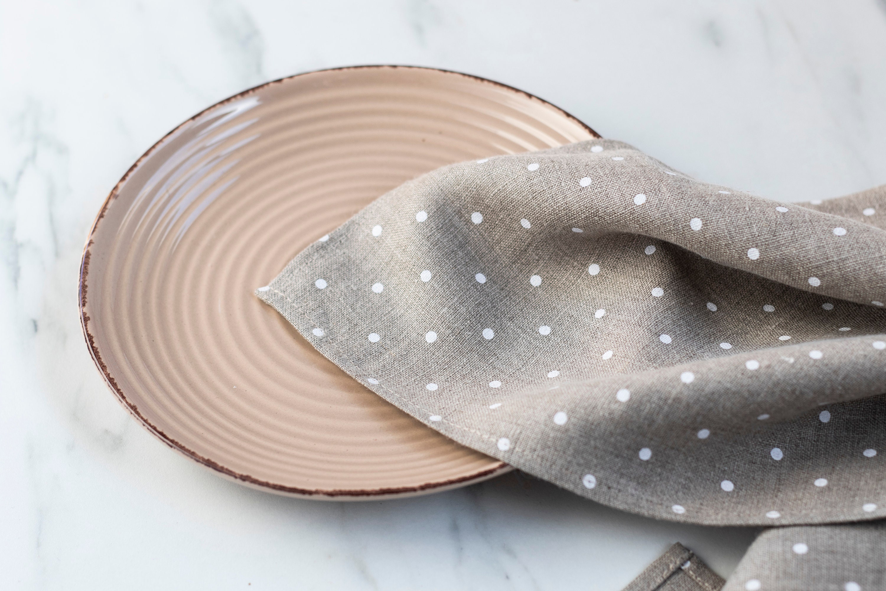 Gray Dotted Natural Linen Napkins Bulk Napkins With White Etsy Ireland