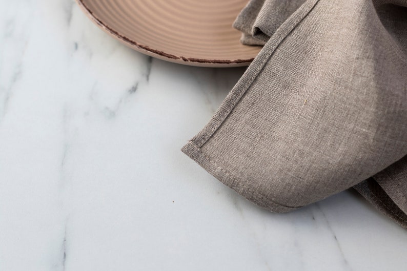 Softened Natural Linen Dinner Napkins Bulk for Party Table Etsy