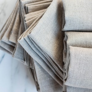 Gray napkins Natural linen cloth napkins bulk Wedding napkins for table decor Napkins bulk Large unpaper napkins Embroider napkin available image 9