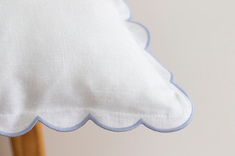 NapkinsWorld Linen Scalloped Edge Pillow Cover - Thumbnail 5