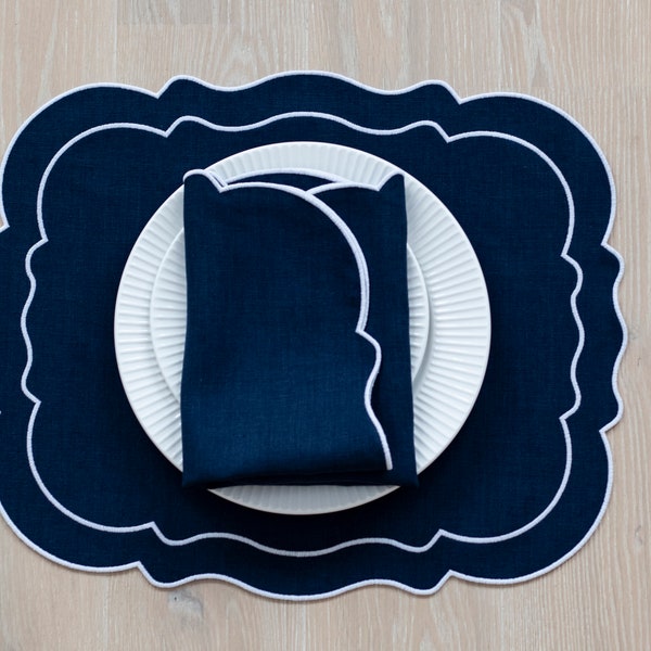Blue and White Placemats Etsy