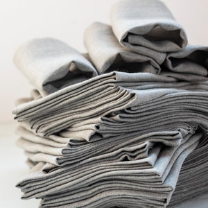 Gray napkins Natural linen cloth napkins bulk Wedding napkins for table decor Napkins bulk Large unpaper napkins Embroider napkin available image 7