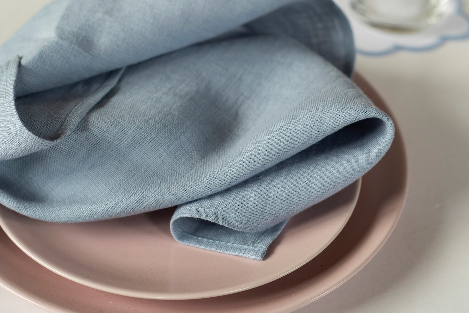 Blue Cloth Napkins Bulk Pale Blue Linen Napkins Linen Napkins Etsy