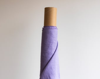 Lavender linen fabric by the yard, pure 100% linen, washed linen for clothes, purple linen