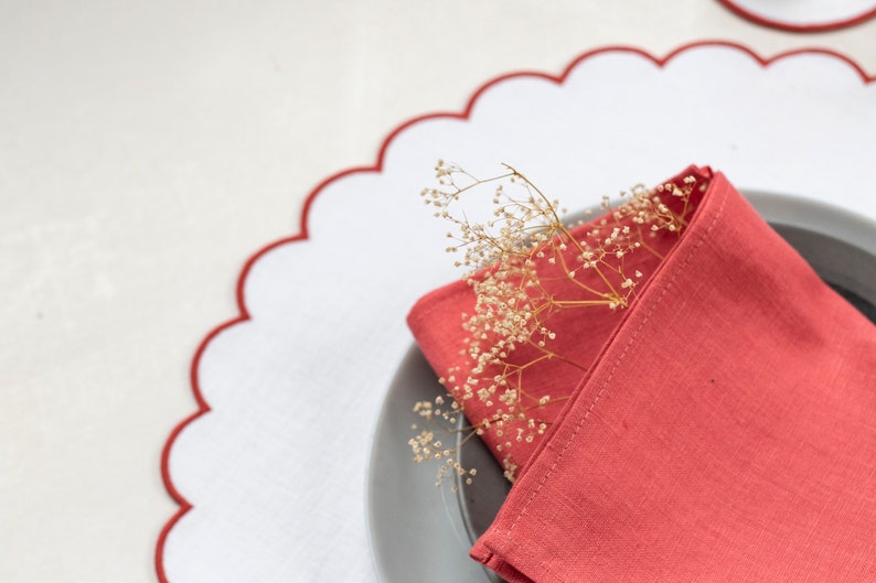 Coral cloth napkins bulk linen napkins set wedding cocktail Etsy