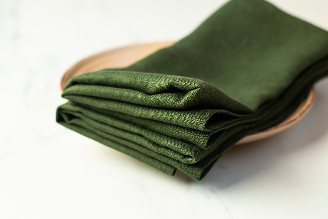 Green Napkins Cloth Napkins Personalized Napkins Zero Waste Napkin Set