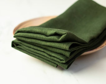 Green napkins Cloth napkins Personalized napkins Zero waste napkin set Easter napkins Linen dinner napkins