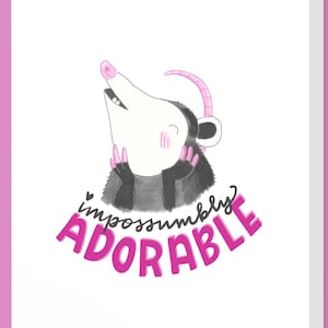 Impossumbly Adorable Opossum Notecard - Blank Inside