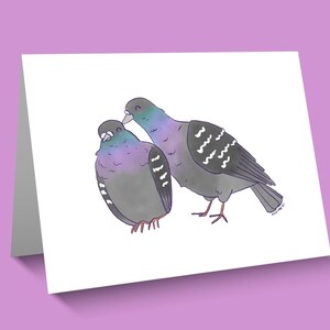 Kissing Pigeons Notecard - Blank Inside