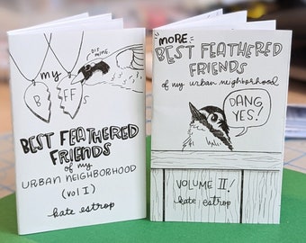 Bird Mini Comic Zine: Best Feathered Friends of My Urban Neighborhood, Vol 1 & 2