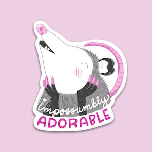 Impossumbly Adorable Opossum Pun Sticker