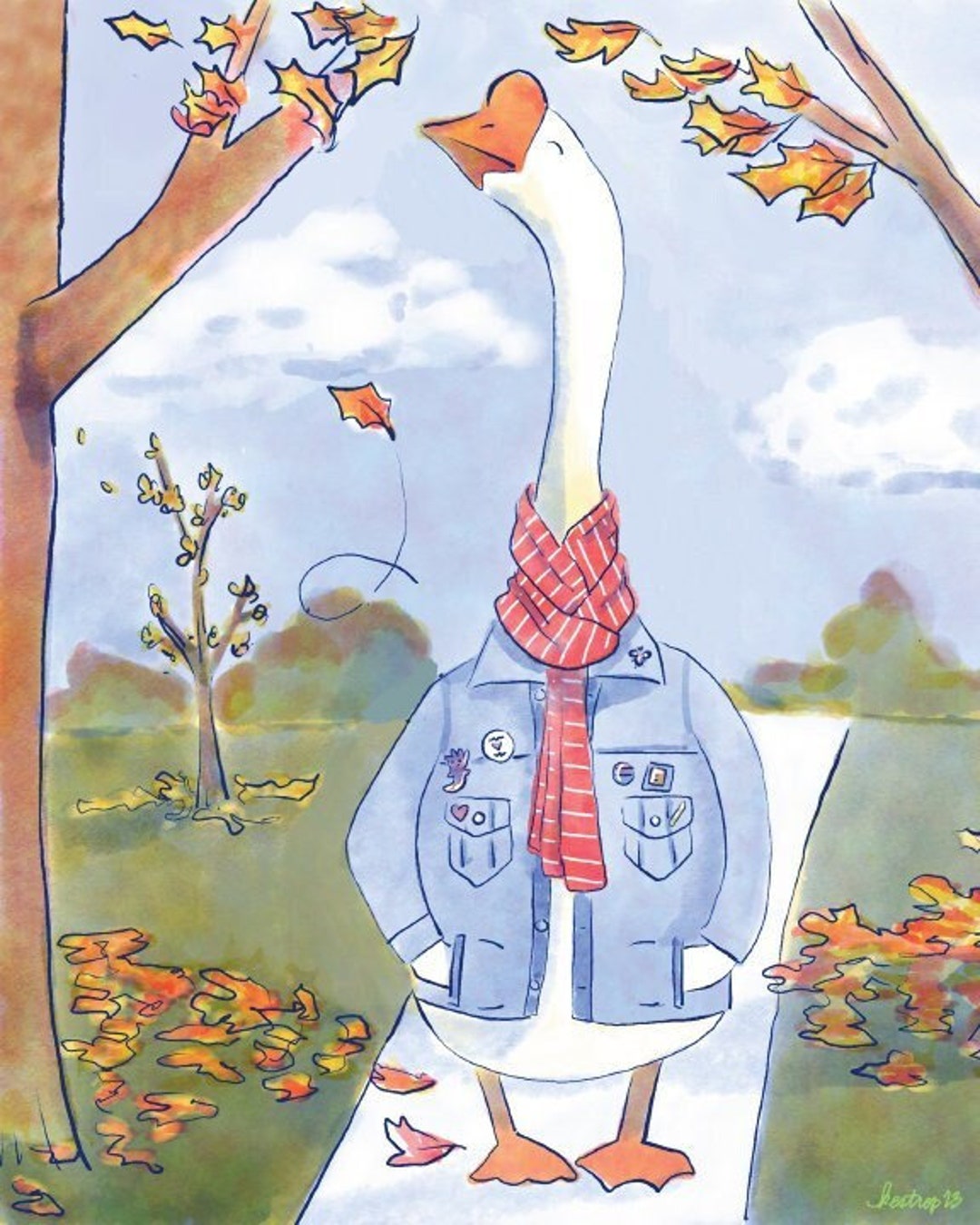Fall Light Goose Fall Vibes Goose Print - Etsy
