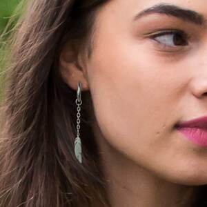 Feather Earrings Men Feather Earrings Long Feather Hoop Earring for Guy Mens Dangle Feather Earring Women Feather Earrings Stainless Steel