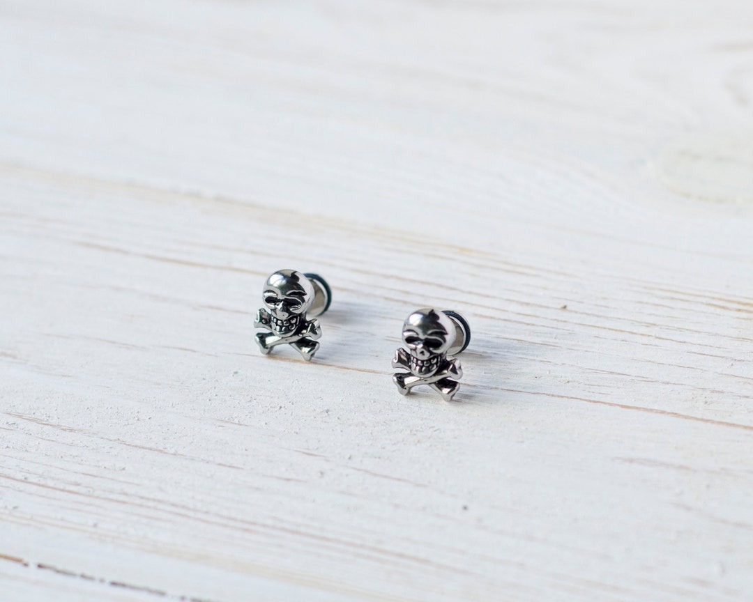 Skull Earrings Studs Unisex Skull Stud Earrings Mens Skull Earrings