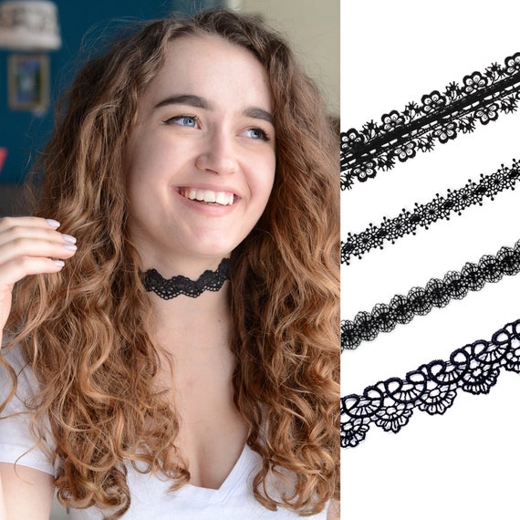 Black Lace Choker Necklace for Women Black Choker Tatoo Choker Etsy