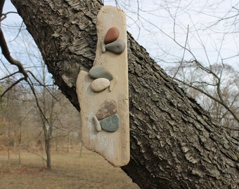 Beach Stone Butterflies on Driftwood Wall Decor