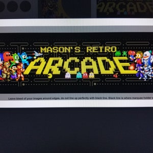 Retro Arcade Pixel artwork - Video Game Arcade Bartop pixel character art - Custom MARQUEE, digital file ONLY