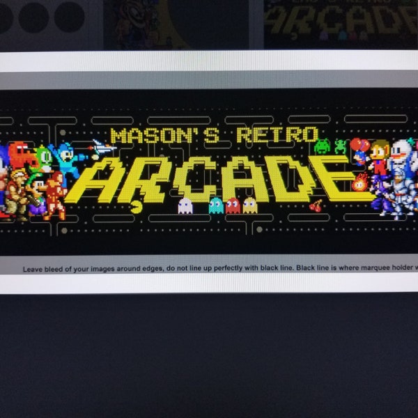 Retro Arcade Pixel artwork - Video Game Arcade Bartop pixel character art - Custom MARQUEE ONLY