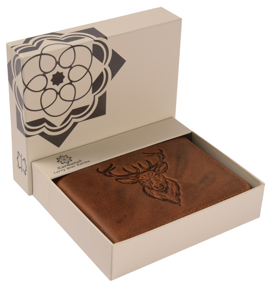 Deer Embossed Genuine Leather Wallet with added RFID Etsy