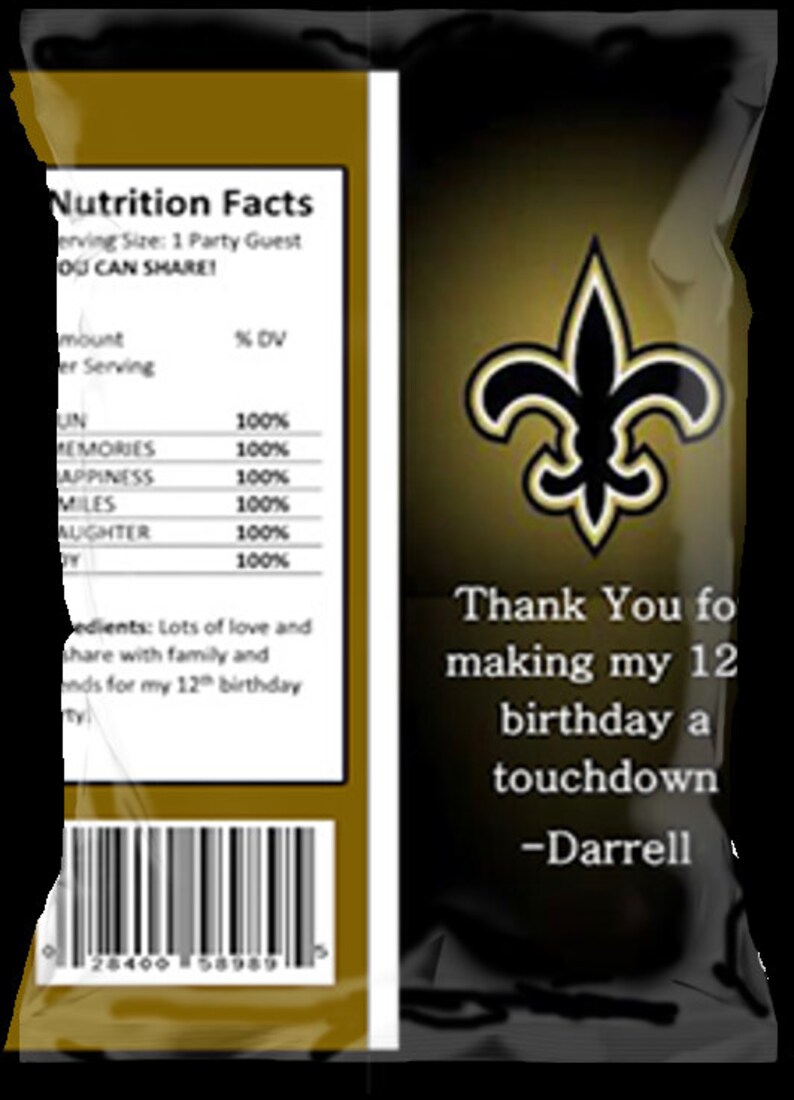 Printable DIGITAL Saints Chip Bags Digital Download Party Favors PDF