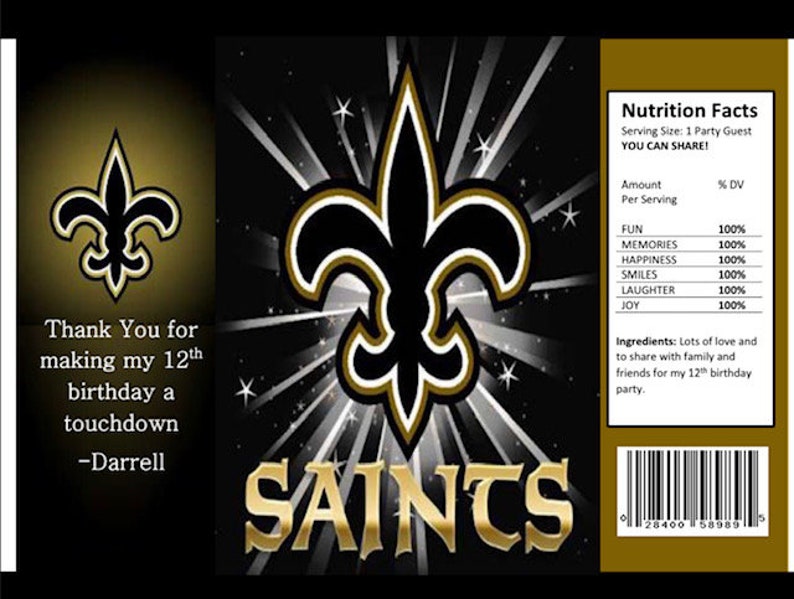 Printable DIGITAL Saints Chip Bags Digital Download Party Favors PDF